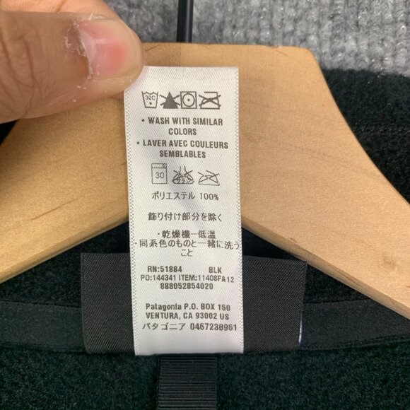 Used shirts Patagonia Black Fleece Vest Pine River Logo Zip Pocket Sleeveless XL - Picture 9 of 10